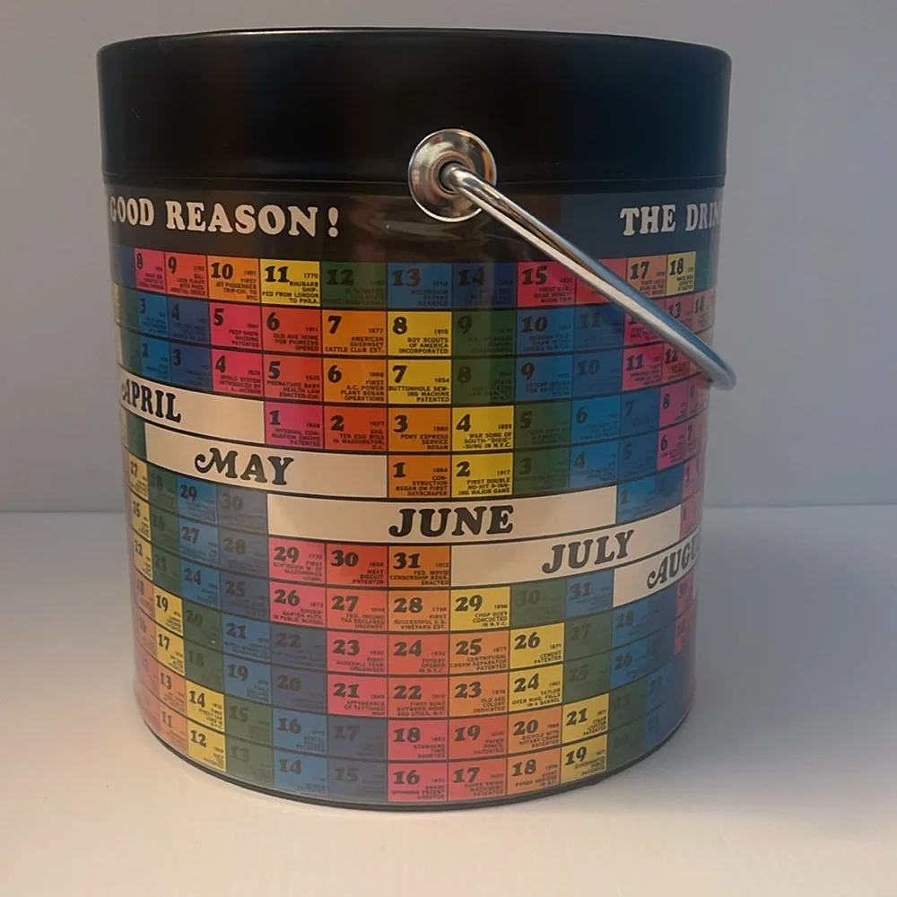 Colorful Drinking Man's Calendar Ice Bucket